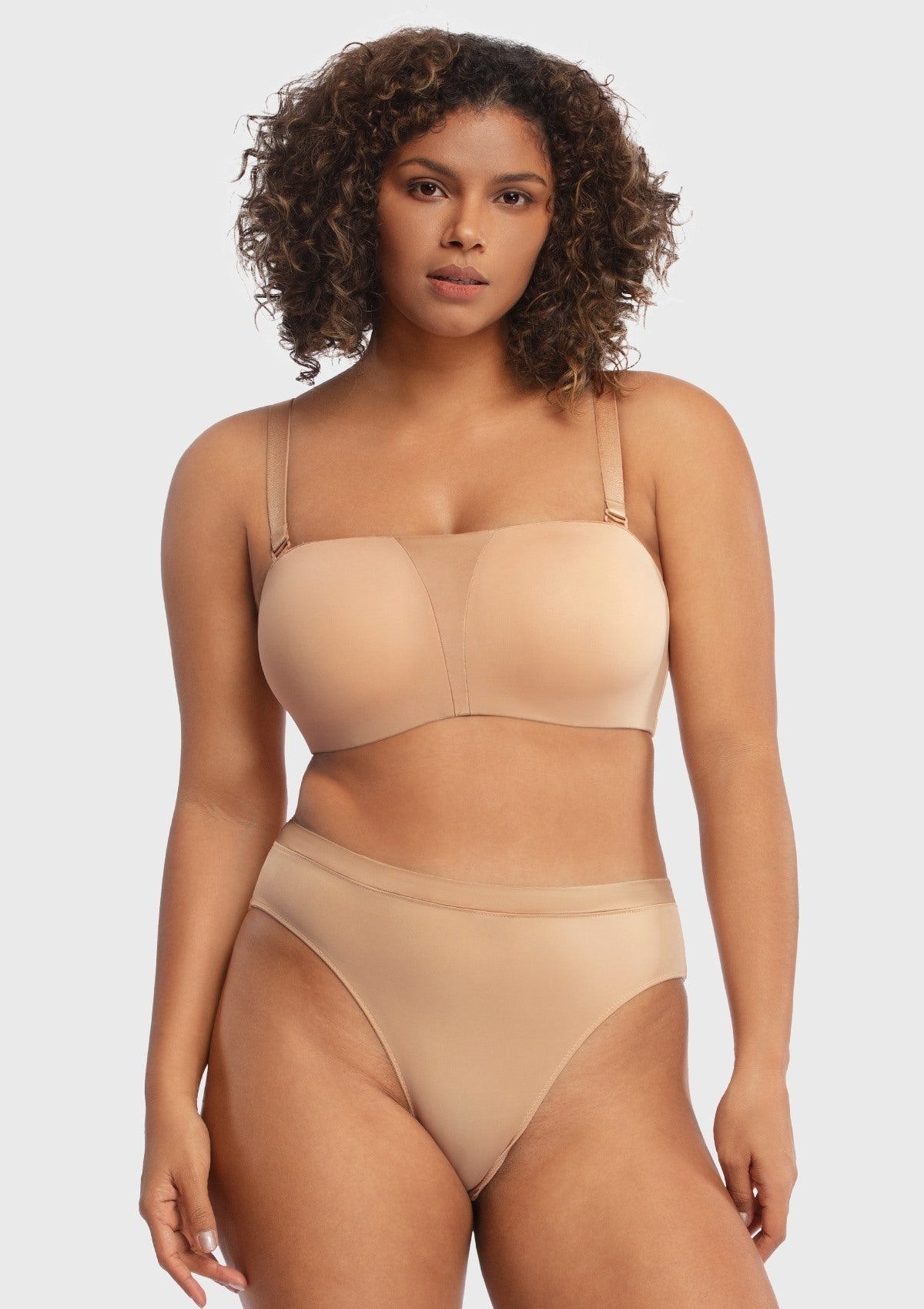 Fiery Unlined Seamless Comfort Underwire Plus Size Bandeau Strapless Bra