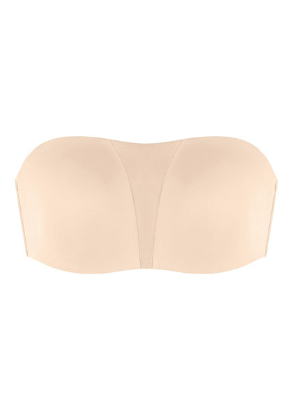 Fiery Unlined Seamless Comfort Underwire Plus Size Bandeau Strapless Coffee Bra