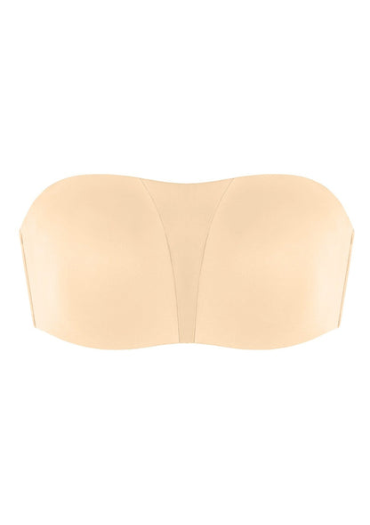 Fiery Unlined Seamless Comfort Underwire Plus Size Bandeau Strapless Coffee Bra