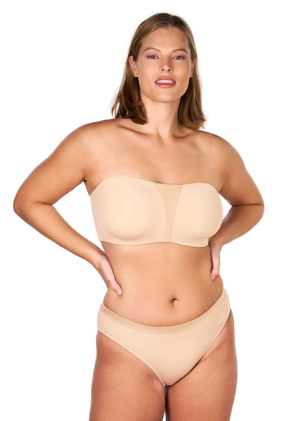 Fiery Unlined Seamless Comfort Underwire Plus Size Bandeau Strapless Bra
