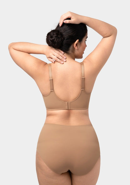 HSIA Alina Full Coverage Underwire Bra Plus Size Supportive Unlined Adjustable Strap Comfort Fit T-Shirt Style