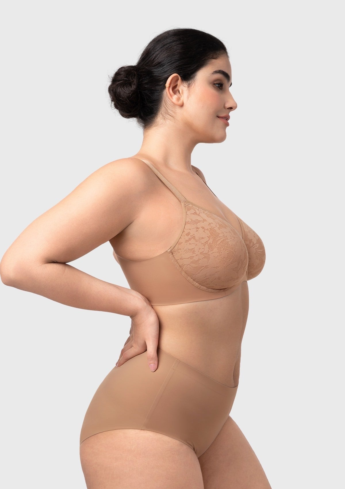 HSIA Auri Seamless Lace Support Bra Full Coverage Underwire Comfort Fit
