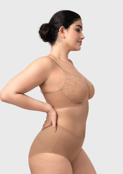 HSIA Auri Seamless Lace Support Bra Full Coverage Underwire Comfort Fit