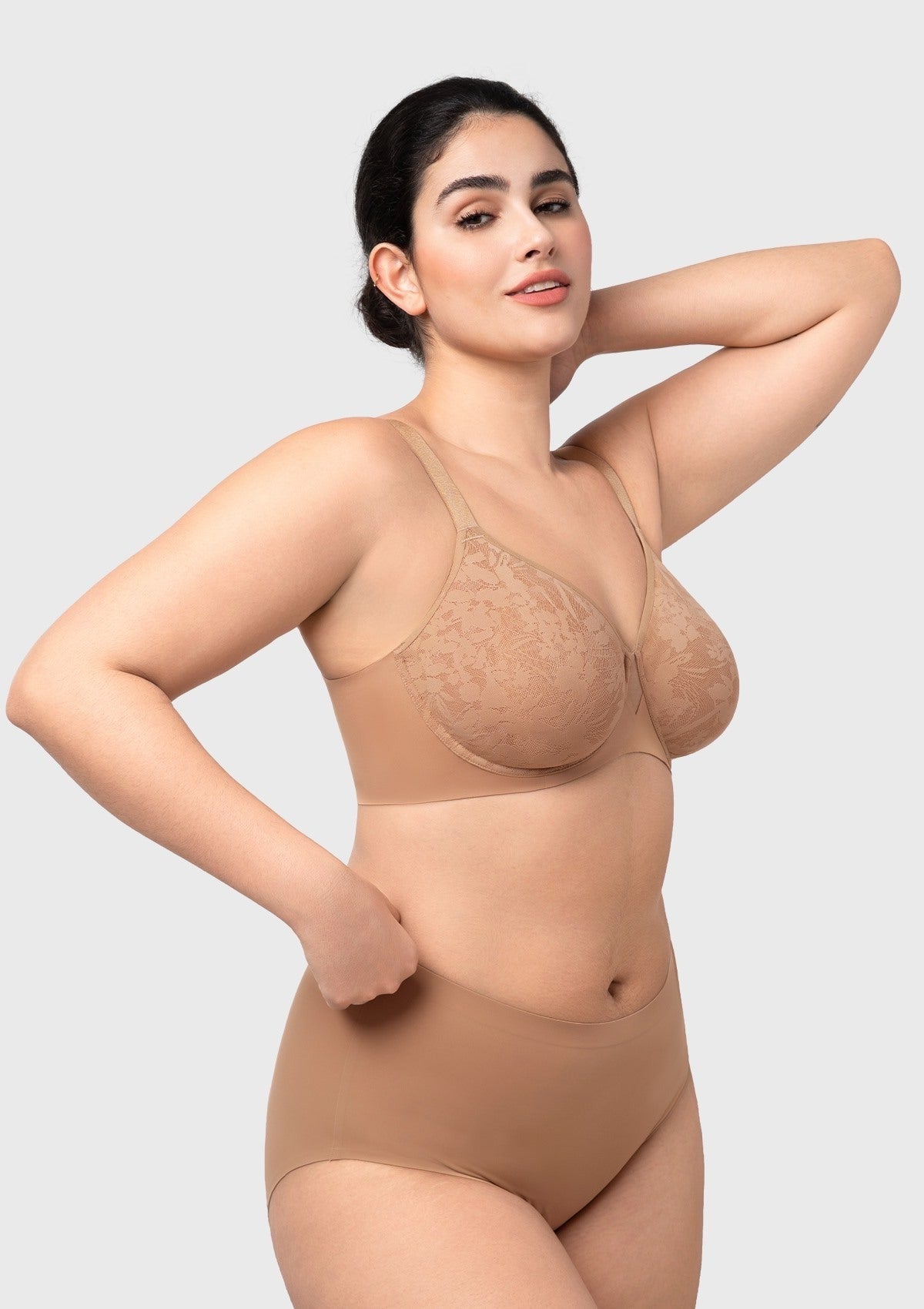 HSIA Auri Seamless Lace Support Bra Full Coverage Underwire Comfort Fit