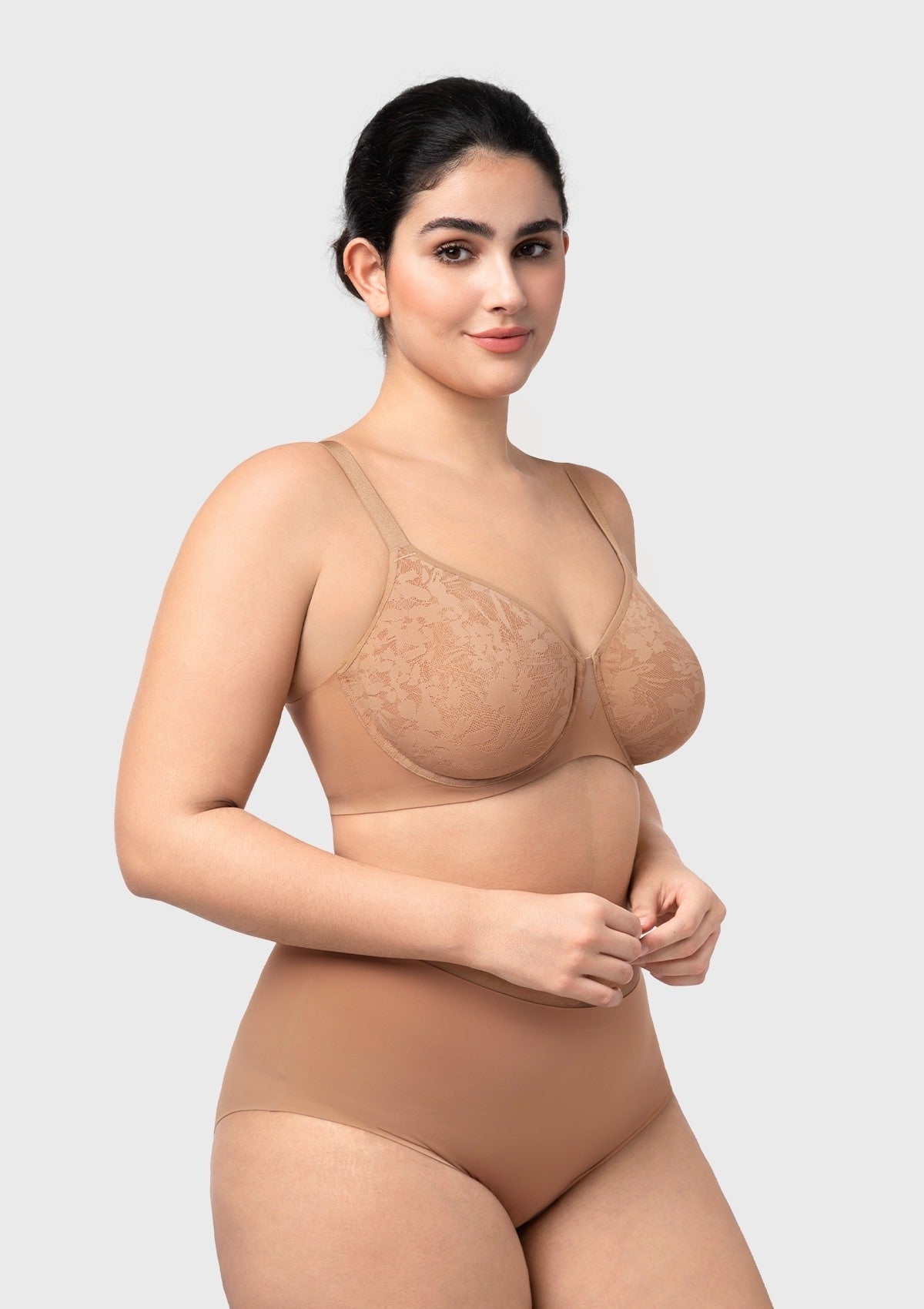 HSIA Auri Seamless Lace Support Bra Full Coverage Underwire Comfort Fit