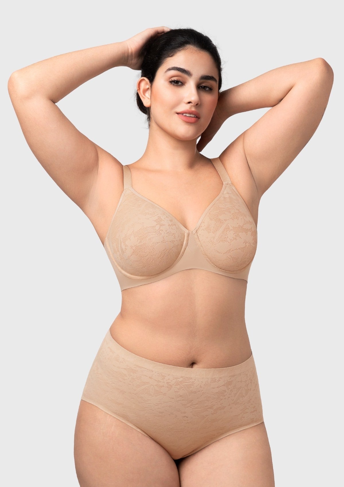 HSIA Auri Seamless Lace Support Bra Full Coverage Underwire Comfort Fit