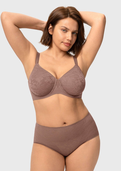 HSIA Auri Seamless Lace Support Bra Full Coverage Underwire Comfort Fit