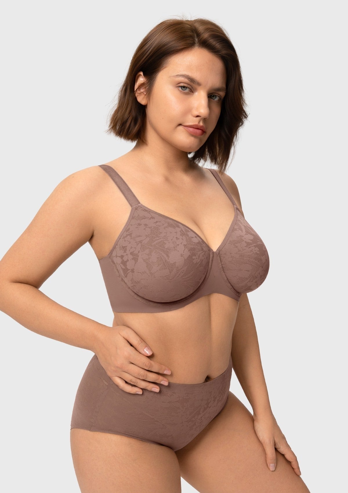 HSIA Auri Seamless Lace Support Bra Full Coverage Underwire Comfort Fit
