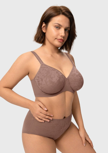 HSIA Auri Seamless Lace Support Bra Full Coverage Underwire Comfort Fit