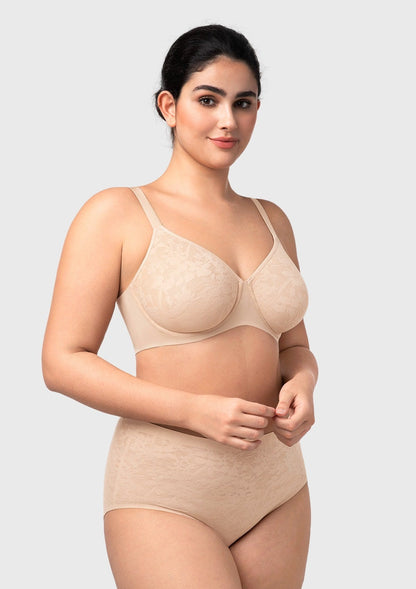 HSIA Auri Seamless Lace Support Bra Full Coverage Underwire Comfort Fit