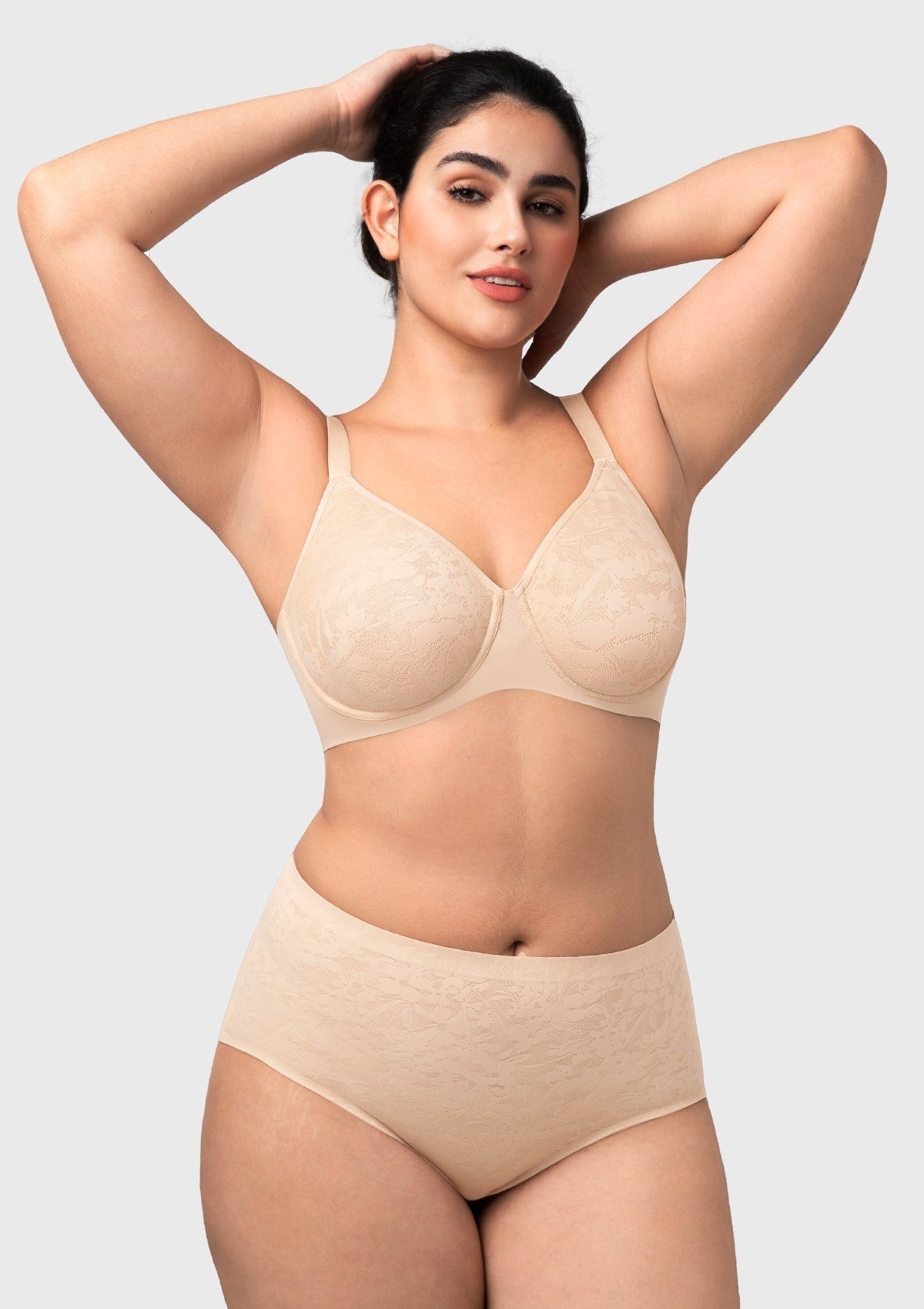 HSIA Auri Seamless Lace Support Bra Full Coverage Underwire Comfort Fit