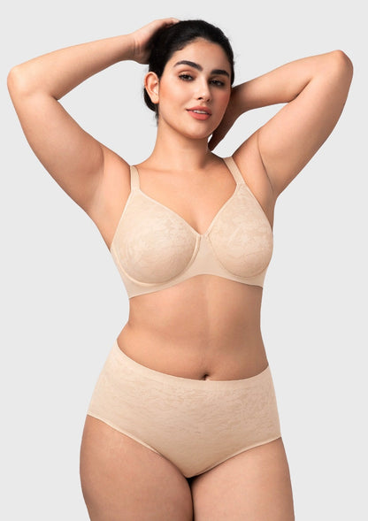 HSIA Auri Seamless Lace Support Bra Full Coverage Underwire Comfort Fit