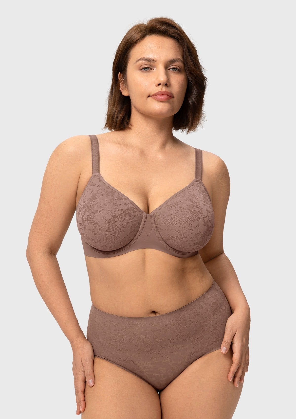 HSIA Auri Seamless Lace Support Bra Full Coverage Underwire Comfort Fit