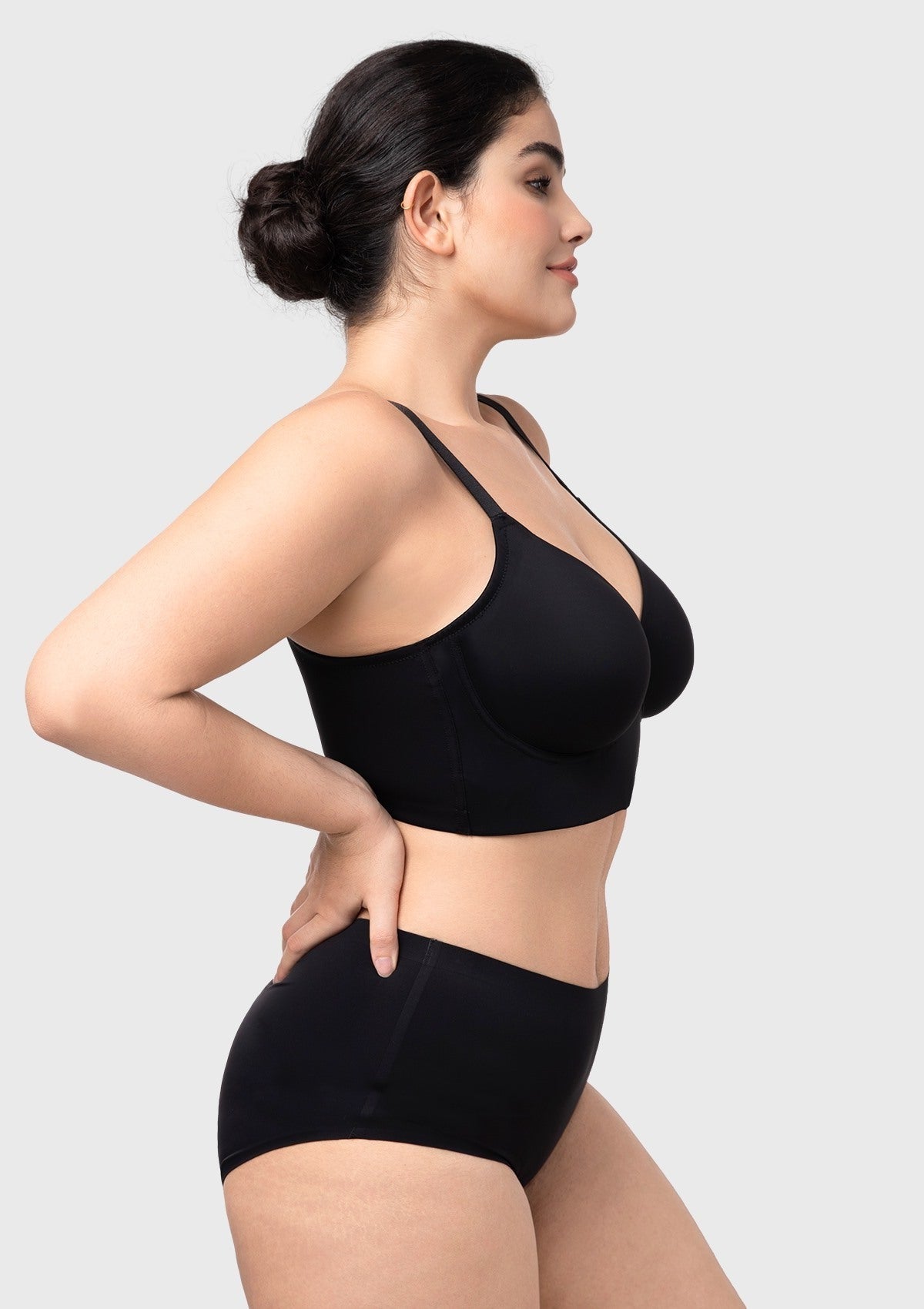 HSIA Delia Plus Size Lightly Padded Seamless Full Coverage Underwire Longline T-Shirt Bra for Fuller Bust