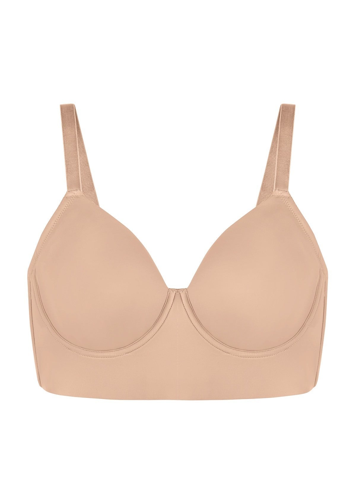 HSIA Delia Plus Size Lightly Padded Seamless Full Coverage Underwire Longline T-Shirt Bra for Fuller Bust