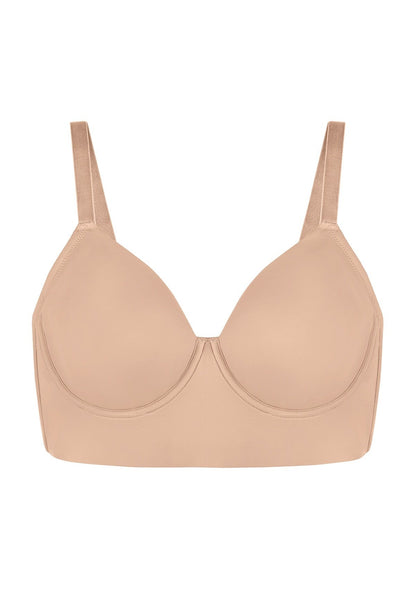 HSIA Delia Plus Size Lightly Padded Seamless Full Coverage Underwire Longline T-Shirt Bra for Fuller Bust