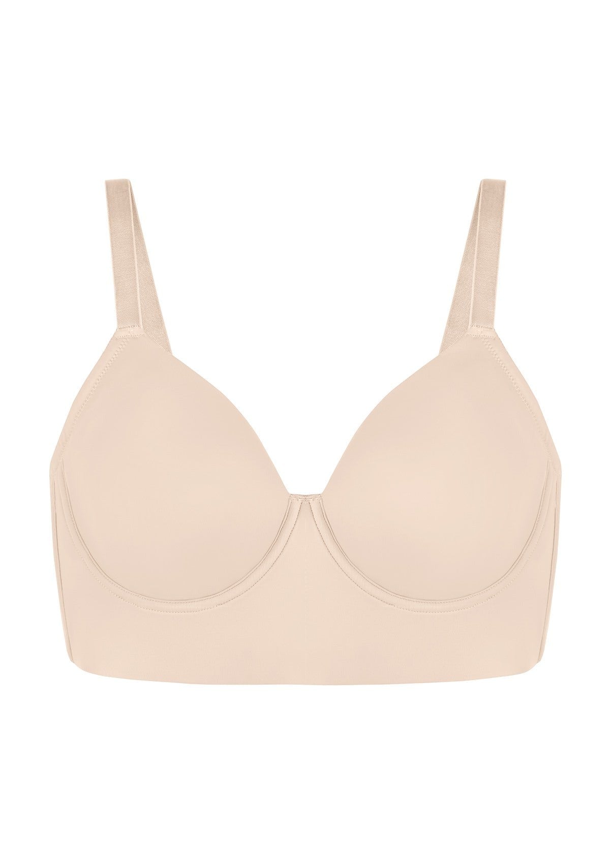 HSIA Delia Plus Size Lightly Padded Seamless Full Coverage Underwire Longline T-Shirt Bra for Fuller Bust