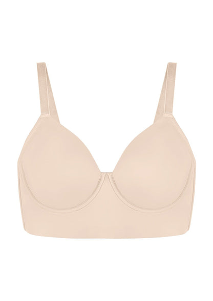 HSIA Delia Plus Size Lightly Padded Seamless Full Coverage Underwire Longline T-Shirt Bra for Fuller Bust
