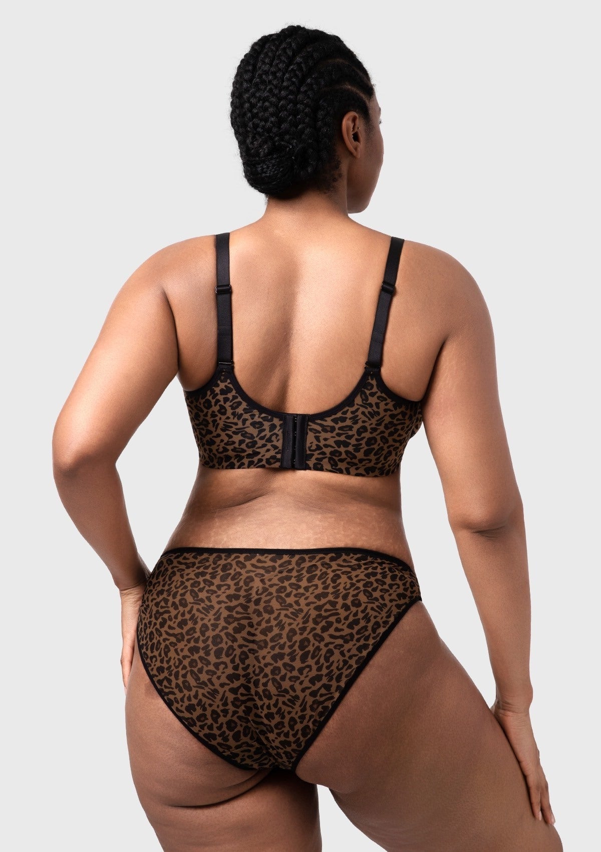HSIA Leopard wild Unlined Plus Size Breathable Soft Mesh No Padding Underwire Bra