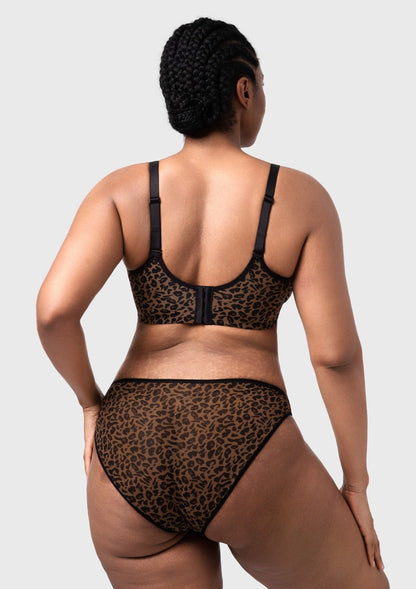 HSIA Leopard wild Unlined Plus Size Breathable Soft Mesh No Padding Underwire Bra