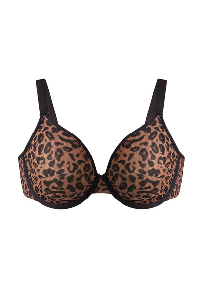 HSIA Leopard wild Unlined Plus Size Breathable Soft Mesh No Padding Underwire Bra
