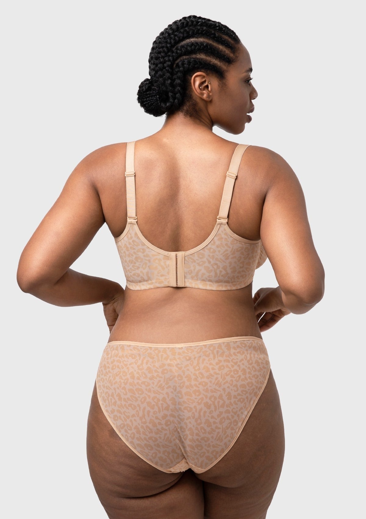 HSIA Leopard wild Unlined Plus Size Breathable Soft Mesh No Padding Underwire Bra