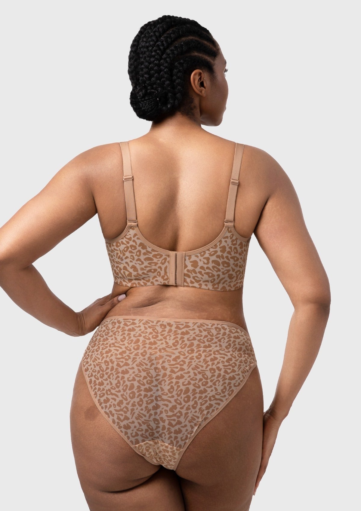 HSIA Leopard wild Unlined Plus Size Breathable Soft Mesh No Padding Underwire Bra