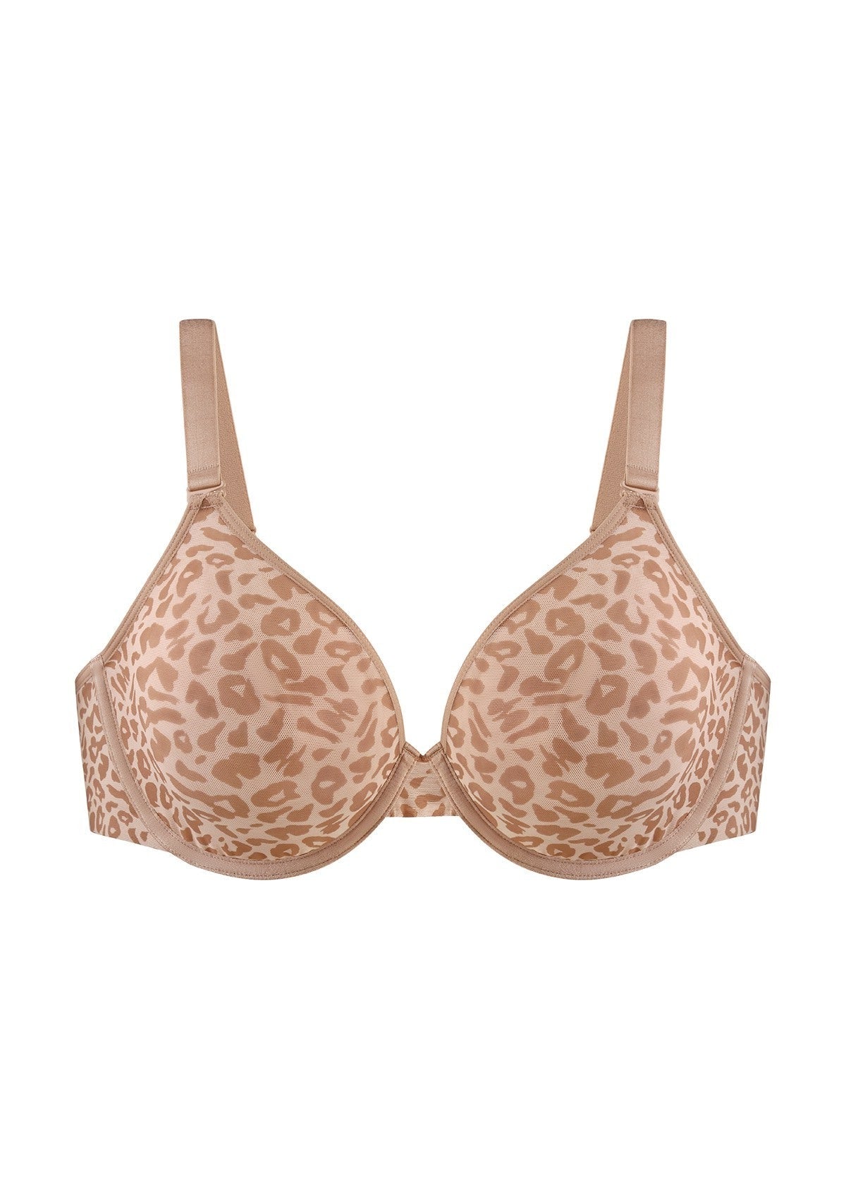HSIA Leopard wild Unlined Plus Size Breathable Soft Mesh No Padding Underwire Bra
