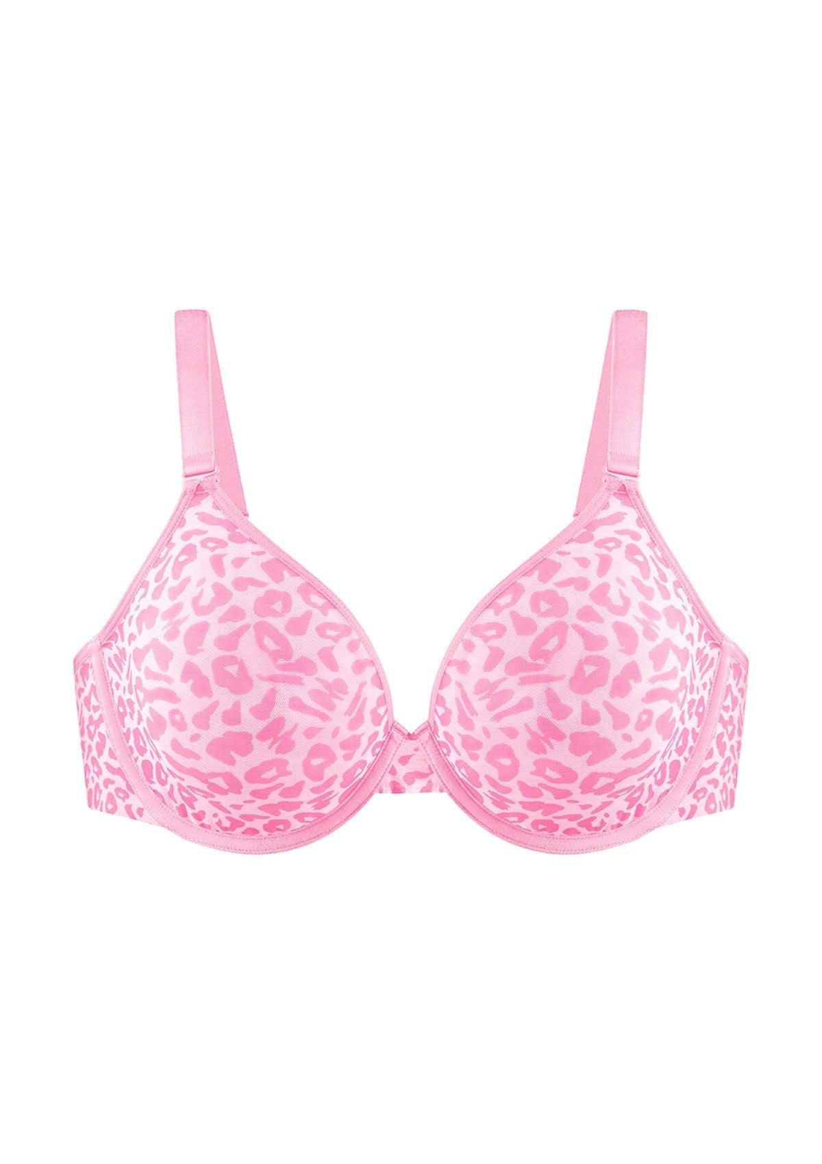 HSIA Leopard wild Unlined Plus Size Breathable Soft Mesh No Padding Underwire Bra