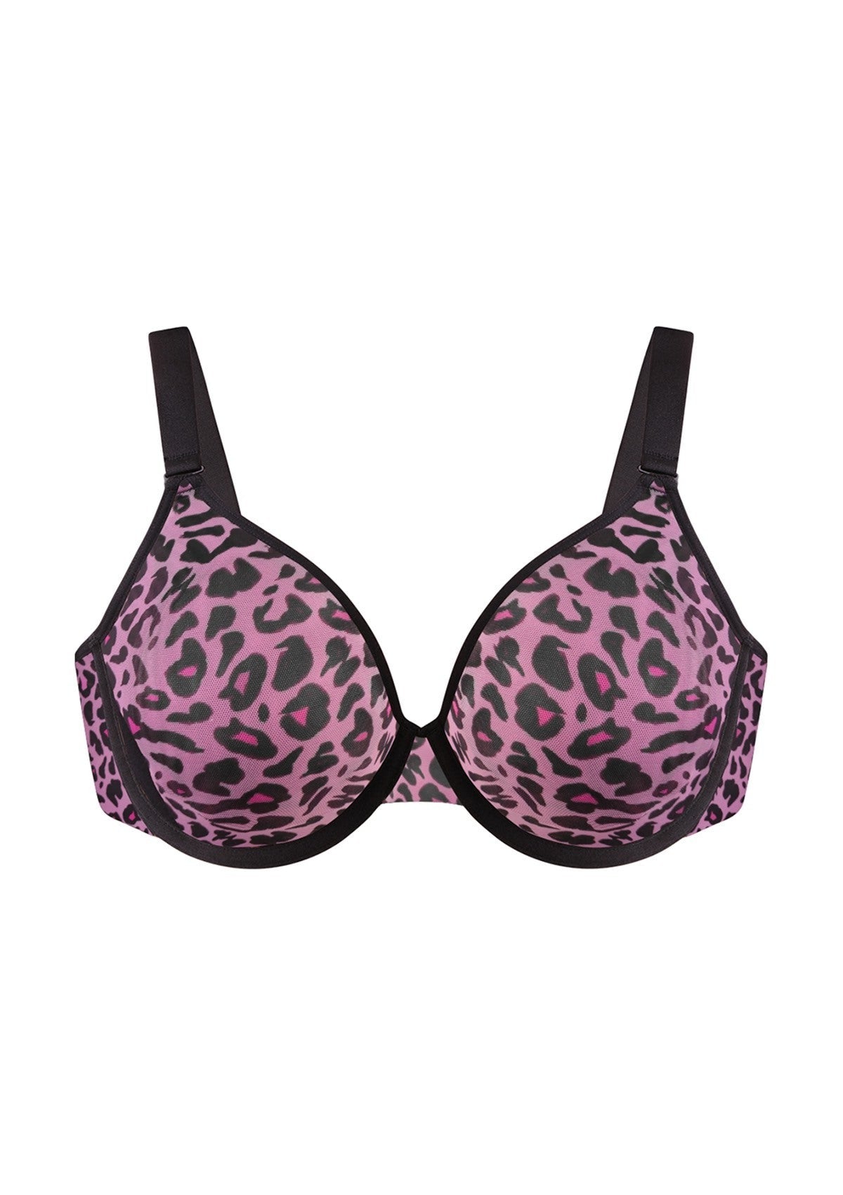 HSIA Leopard wild Unlined Plus Size Breathable Soft Mesh No Padding Underwire Bra