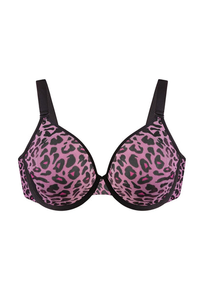 HSIA Leopard wild Unlined Plus Size Breathable Soft Mesh No Padding Underwire Bra