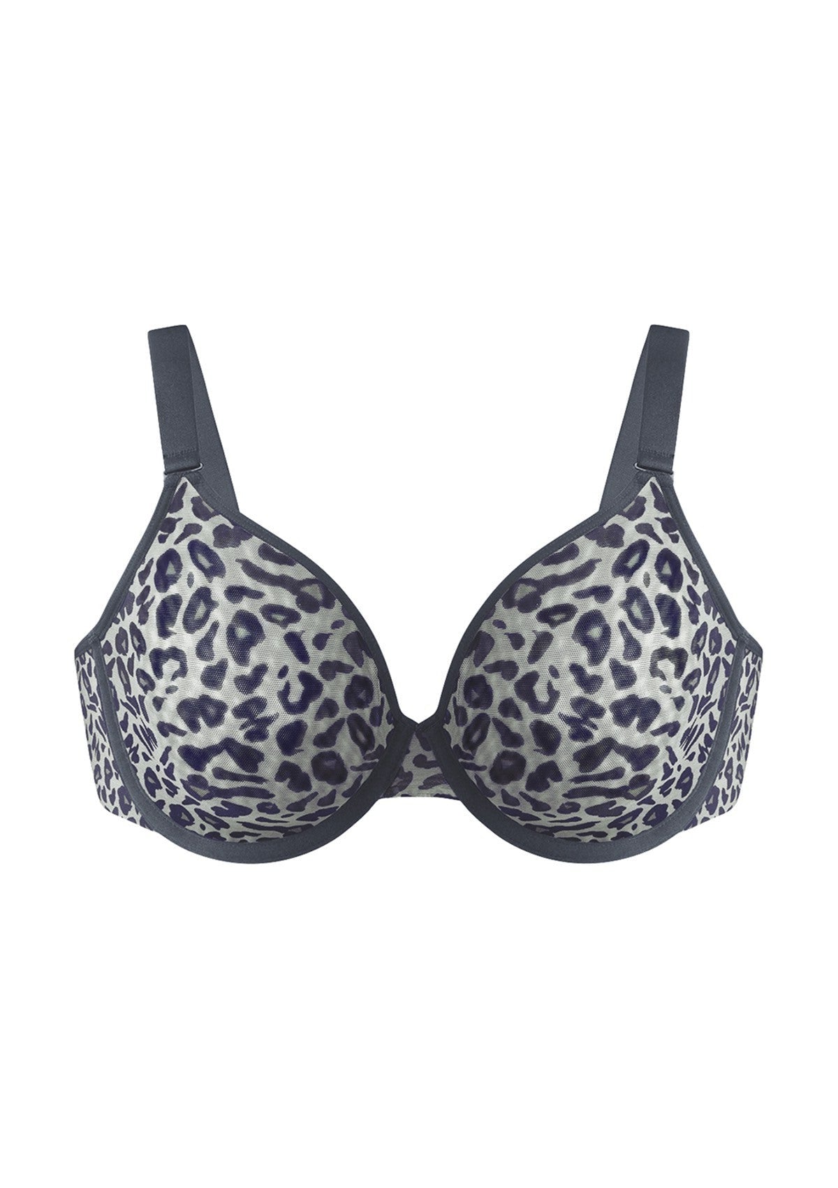 HSIA Leopard wild Unlined Plus Size Breathable Soft Mesh No Padding Underwire Bra