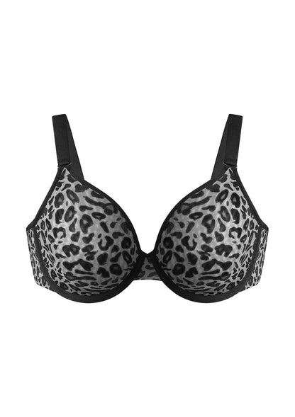 HSIA Leopard wild Unlined Plus Size Breathable Soft Mesh No Padding Underwire Bra