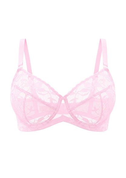 HSIA Petalia Plus Size Seamless Lace Underwire Balconette Demi No Padded Bra with High Elastic Fabric Delicate Lace Trim Cutout & Adjustable Straps