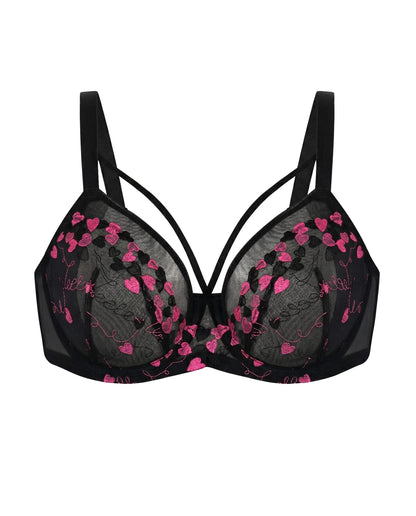 HSIA Renna Holiday Edit Embroidery Pink Lace Underwire Bra