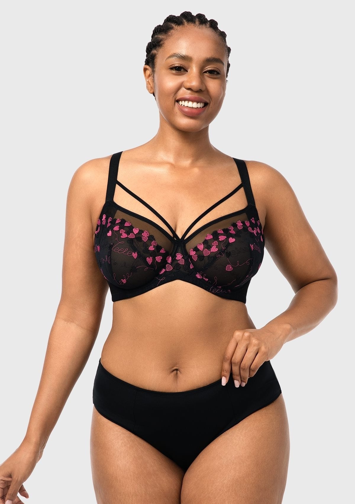 HSIA Renna Holiday Edit Embroidery Pink Lace Underwire Bra