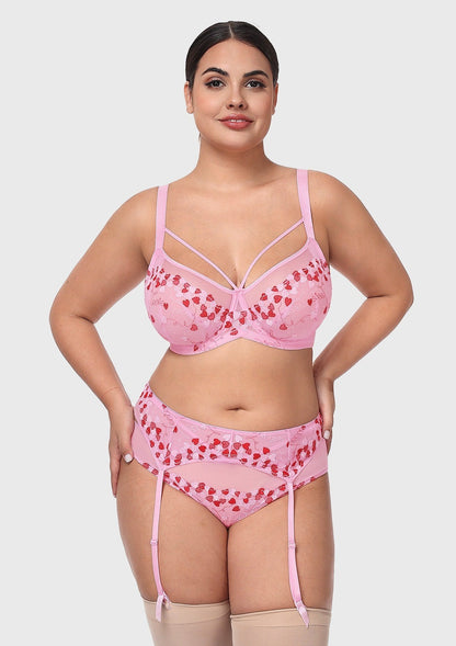 HSIA Renna Holiday Edit Embroidery Pink Lace Underwire Bra
