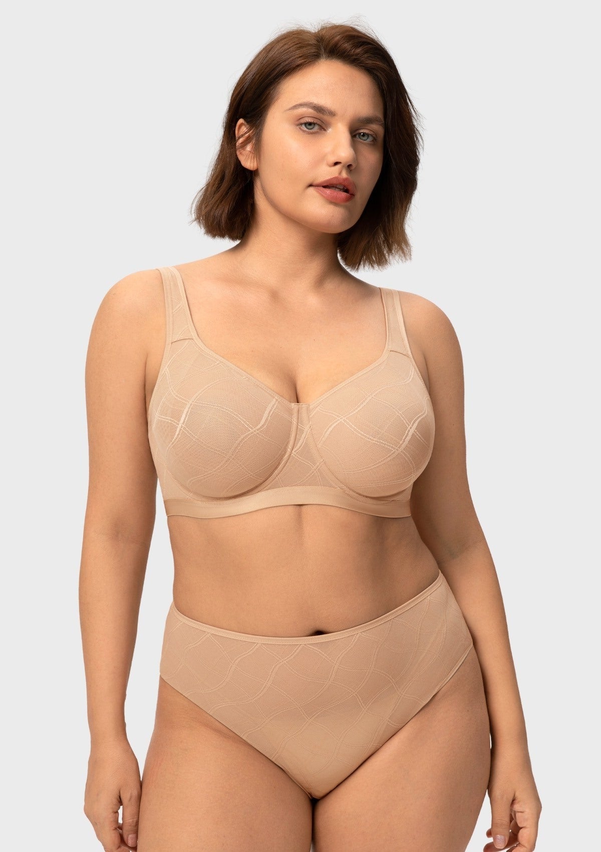 HSIA Skylark Breathable Lightweight Supportive Jacquard Mesh Wide Strap 3/4 Cup Comfort Bra