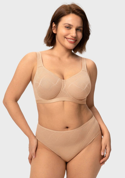 HSIA Skylark Breathable Lightweight Supportive Jacquard Mesh Wide Strap 3/4 Cup Comfort Bra