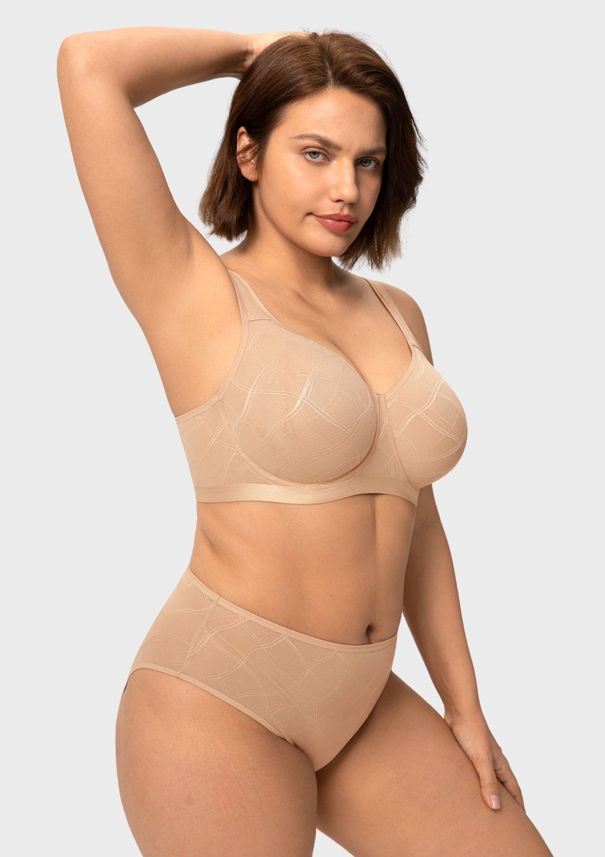 HSIA Skylark Breathable Lightweight Supportive Jacquard Mesh Wide Strap 3/4 Cup Comfort Bra