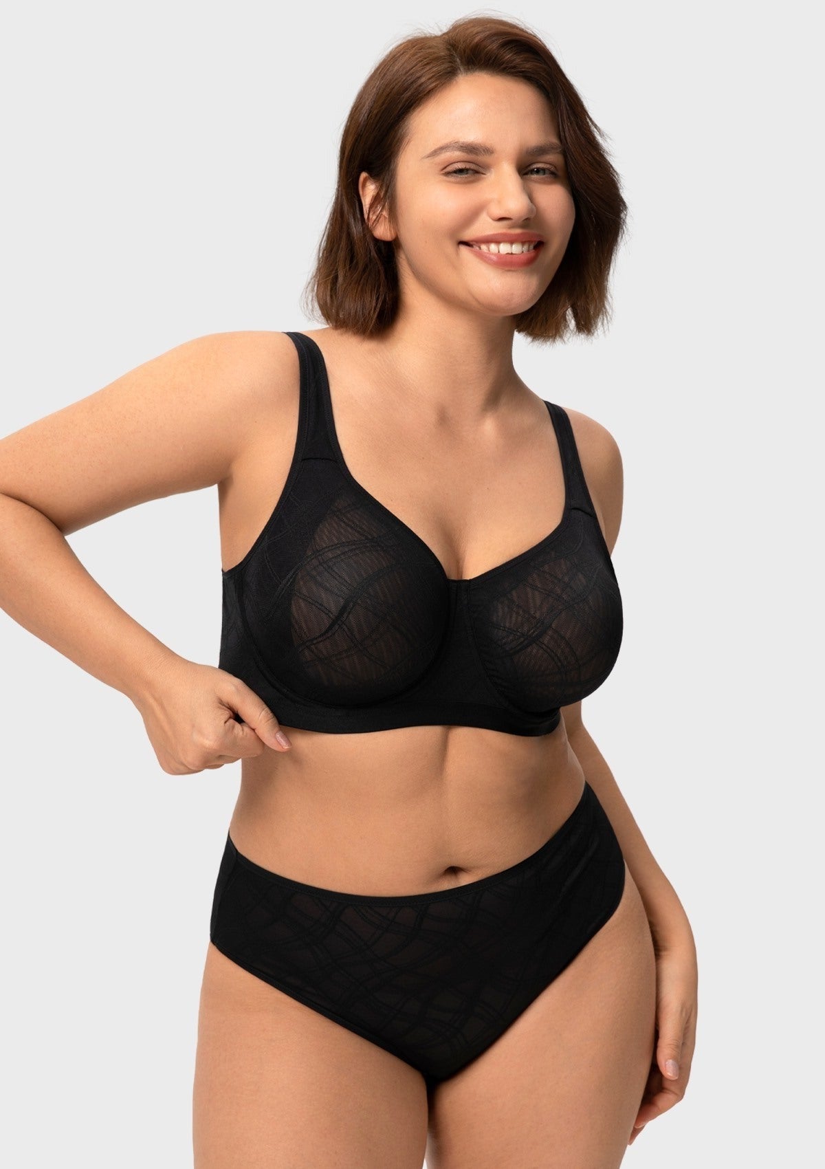 HSIA Skylark Breathable Lightweight Supportive Jacquard Mesh Wide Strap 3/4 Cup Comfort Bra