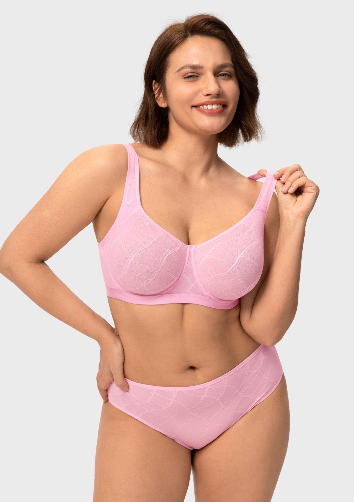 HSIA Skylark Breathable Lightweight Supportive Jacquard Mesh Wide Strap 3/4 Cup Comfort Bra