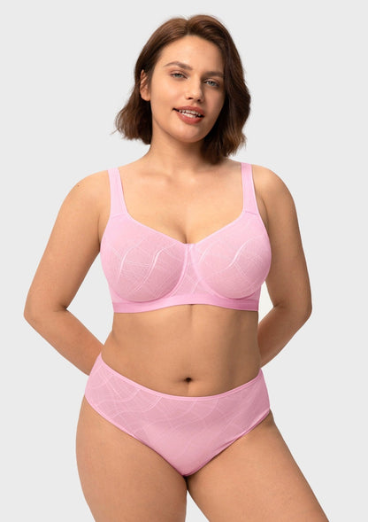 HSIA Skylark Breathable Lightweight Supportive Jacquard Mesh Wide Strap 3/4 Cup Comfort Bra