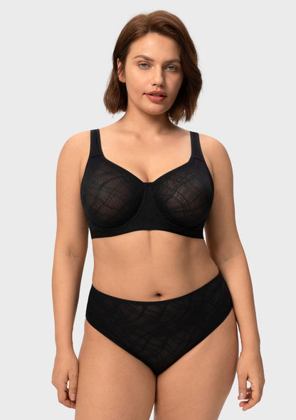 HSIA Skylark Breathable Lightweight Supportive Jacquard Mesh Wide Strap 3/4 Cup Comfort Bra