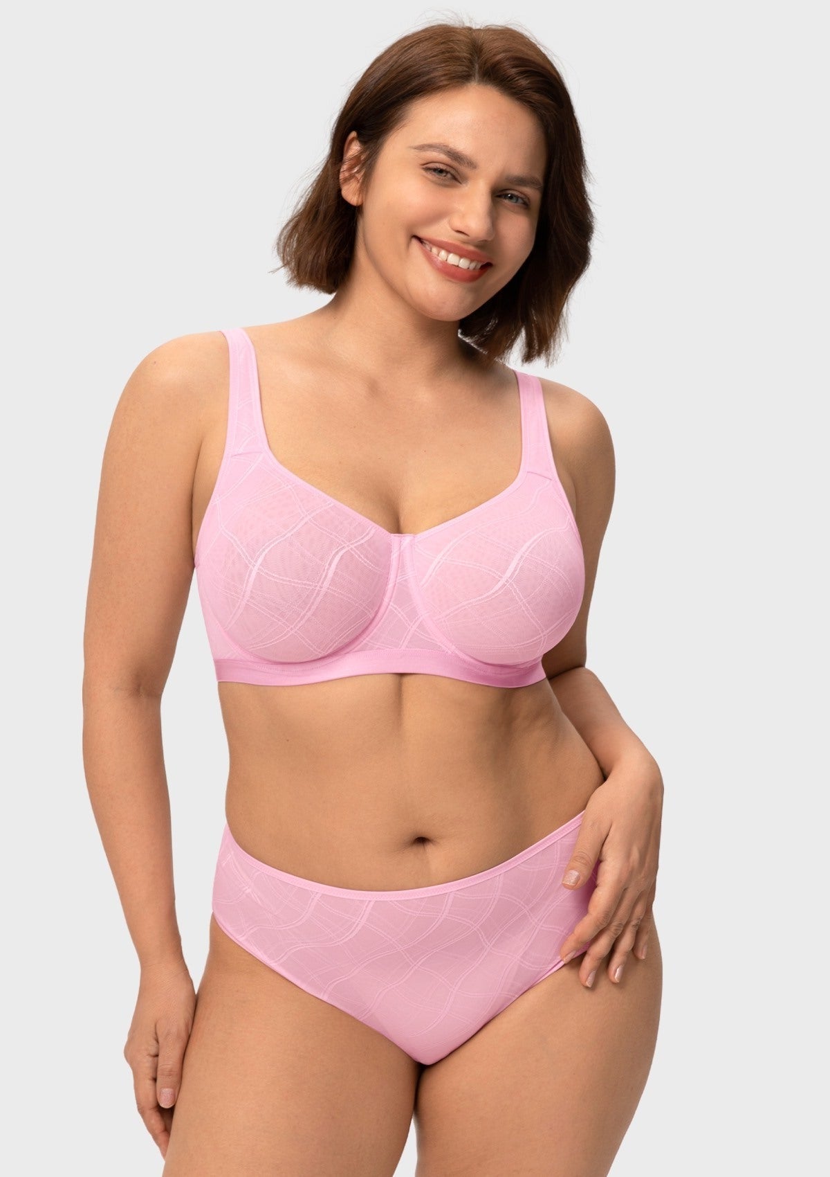 HSIA Skylark Breathable Lightweight Supportive Jacquard Mesh Wide Strap 3/4 Cup Comfort Bra