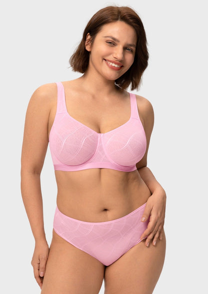HSIA Skylark Breathable Lightweight Supportive Jacquard Mesh Wide Strap 3/4 Cup Comfort Bra