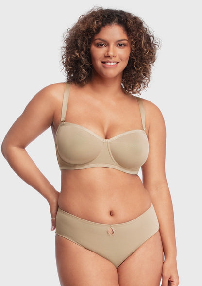 Leopard Unlined Strapless Minimizer Bra