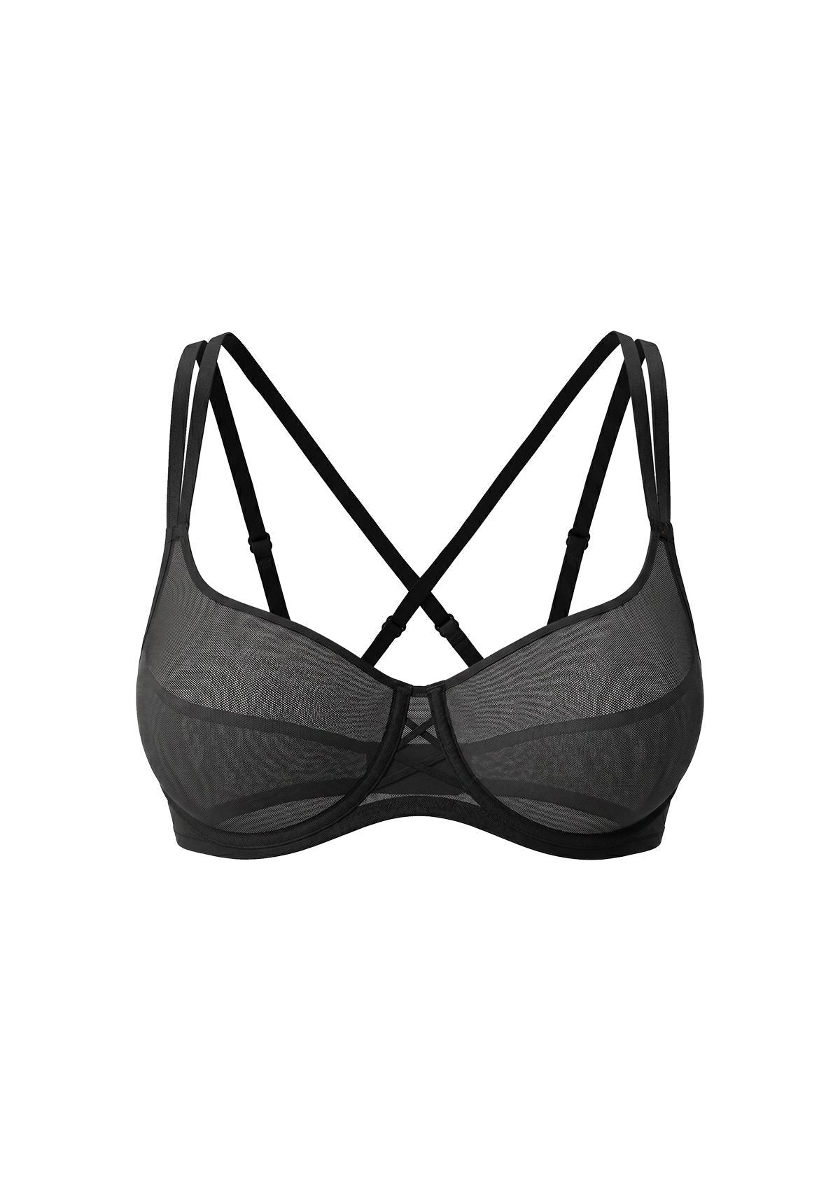 Lyra Sheer Mesh Multi-Way Unlined Balconette Bra