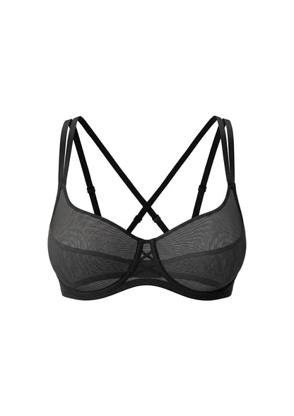 Lyra Sheer Mesh Multi-Way Unlined Balconette Bra