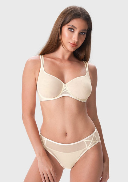 Lyra Sheer Mesh Multi-Way Unlined Balconette Bra